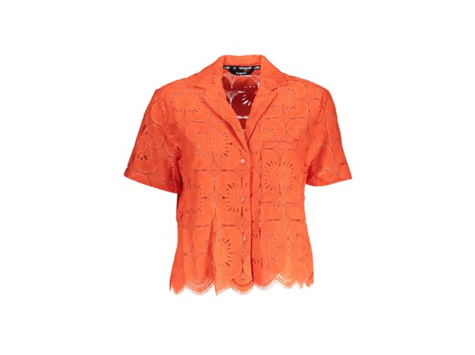 DESIGUAL Štýlová Dámska Košeľa Oranžová (Veľkosť S, Farba oranžová)