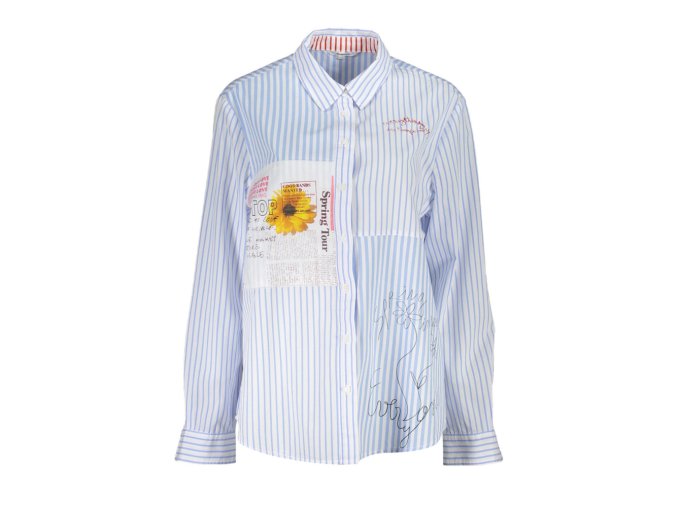 DESIGUAL Štýlová Dámska Košeľa Svetlo modrá (Veľkosť 2XL, Farba modrá)