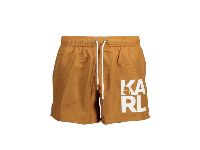 KARL LAGERFELD BEACHWEAR Perfektné Pánske Plavky Hnedá (Veľkosť S, Farba Hnedá)