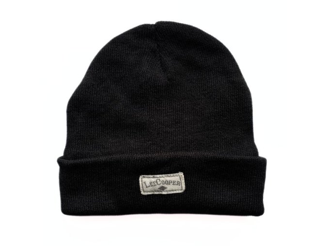 Lee Cooper Zimná Úpletová Čiapka s vnútorným Fleecom Unisex čierna (Farba čierna)