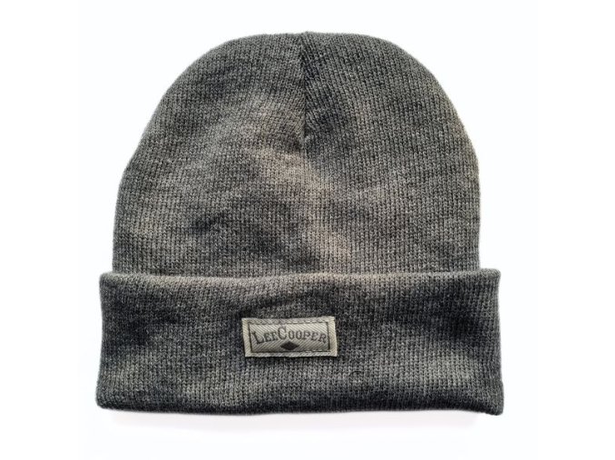 Lee Cooper Zimná Úpletová Čiapka s vnútorným Fleecom Unisex šedá (Farba šedá)