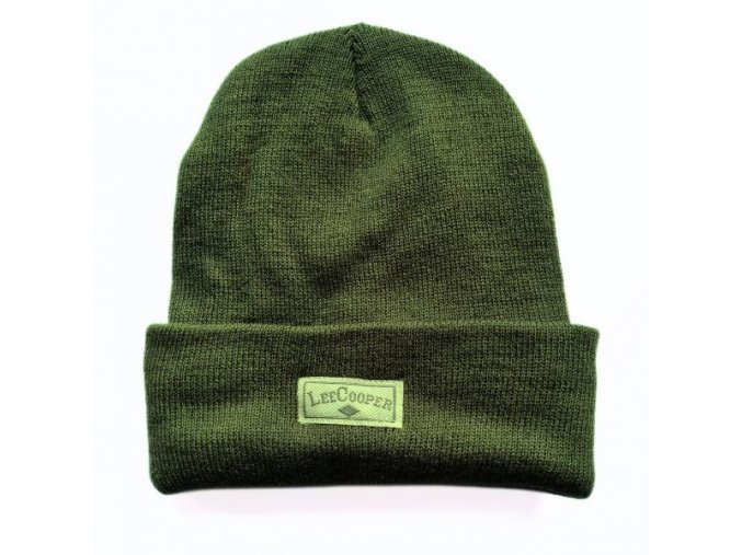 Lee Cooper Zimná Úpletová Čiapka s vnútorným Fleecom Unisex army (Farba zelená)