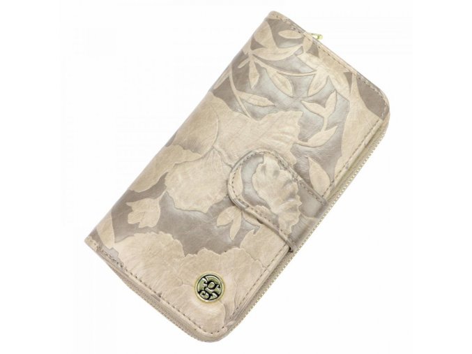 GREGORIO Kožená krémová dámska peňaženka v krabičke