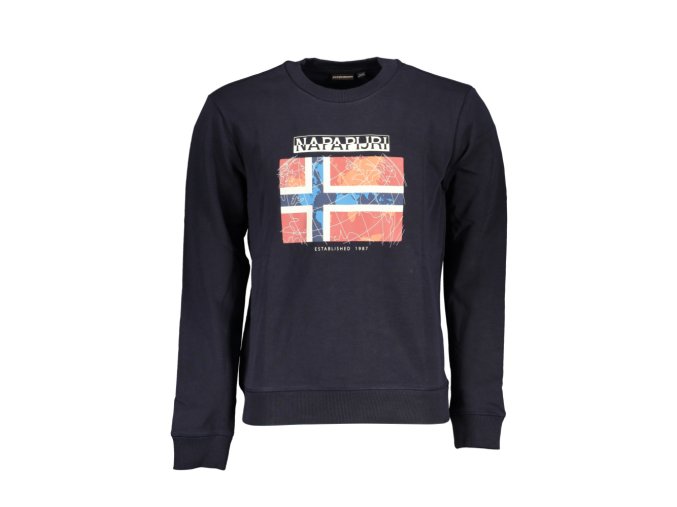Napapijri Perfektná Pánska Mikina Modrá (Veľkosť XS, Farba modrá)
