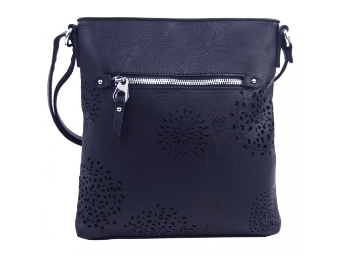 Crossbody dámska kabelka v kvetovanom dizajne tmavo modrá 5432-BB