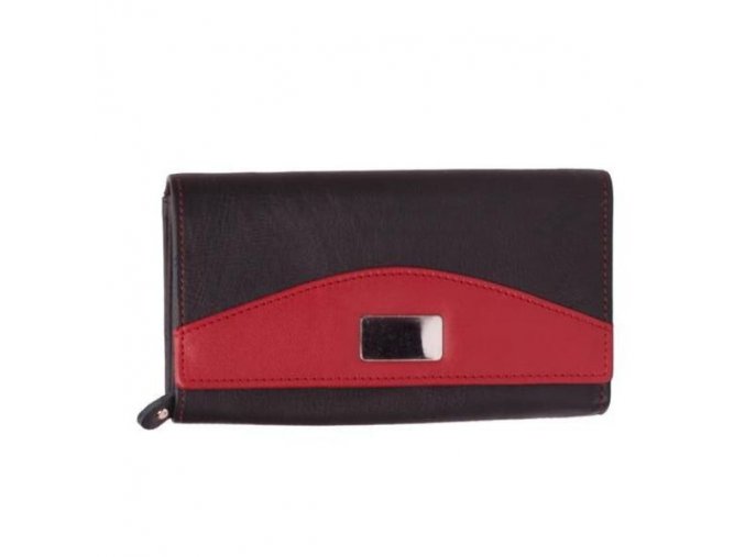 Dámska Kožená Peňaženka veľká Impex 18x9,5 cm červeno čierna
