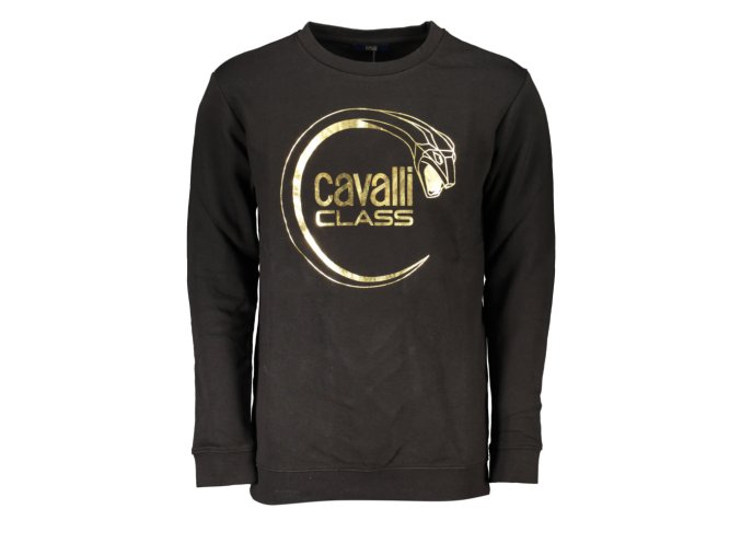 CAVALLI CLASS Perfektná Pánska Mikina Čierna (Veľkosť 3XL, Farba čierna)