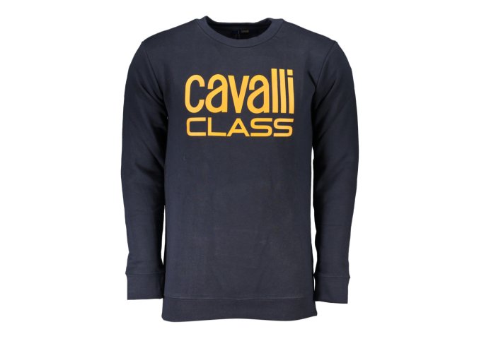 CAVALLI CLASS Perfektná Pánska Mikina Modrá (Veľkosť L, Farba modrá)