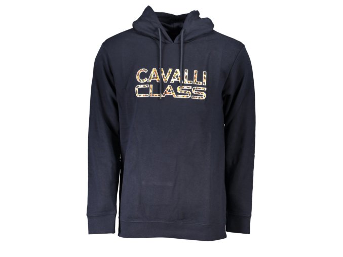 CAVALLI CLASS Perfektná Pánska Mikina Modrá (Veľkosť S, Farba modrá)
