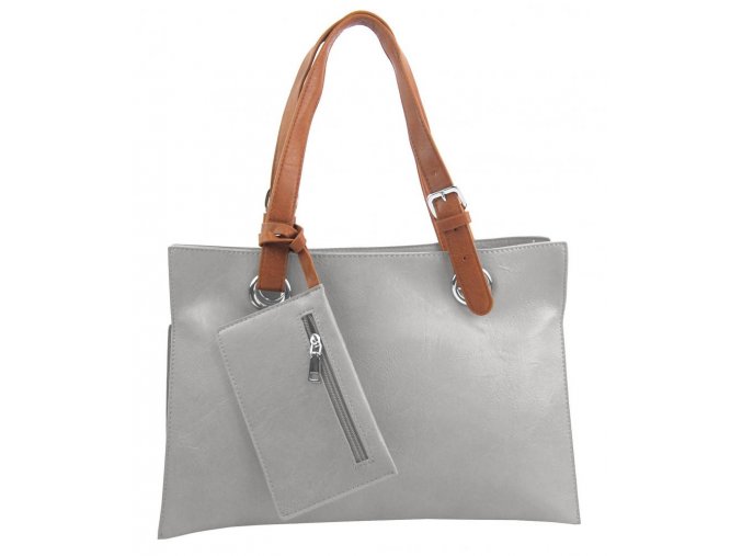 Moderná dámska kabelka cez rameno svetlo sivá