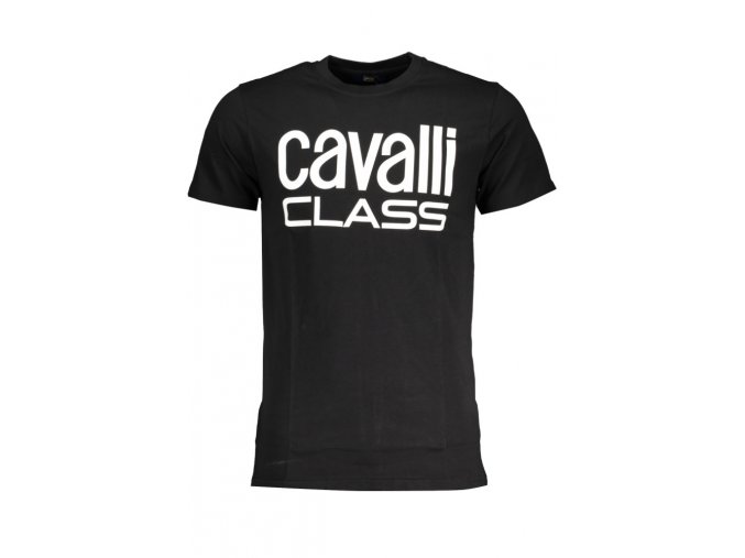 CAVALLI CLASS Perfektné Pánske Tričko Krátky Rukáv Čierna