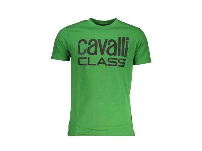 CAVALLI CLASS Perfektné Pánske Tričko Krátky Rukáv Zelená (Veľkosť M, Farba zelená)