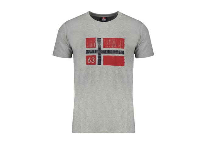 NORWAY 1963 Perfektné Pánske Tričko Krátky Rukáv Šedá (Veľkosť XL, Farba šedá)