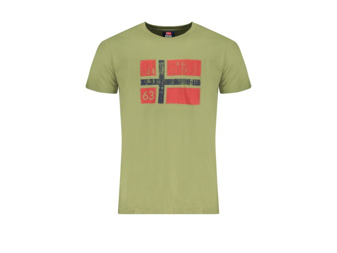 NORWAY 1963 Perfektné Pánske Tričko Krátky Rukáv Zelená