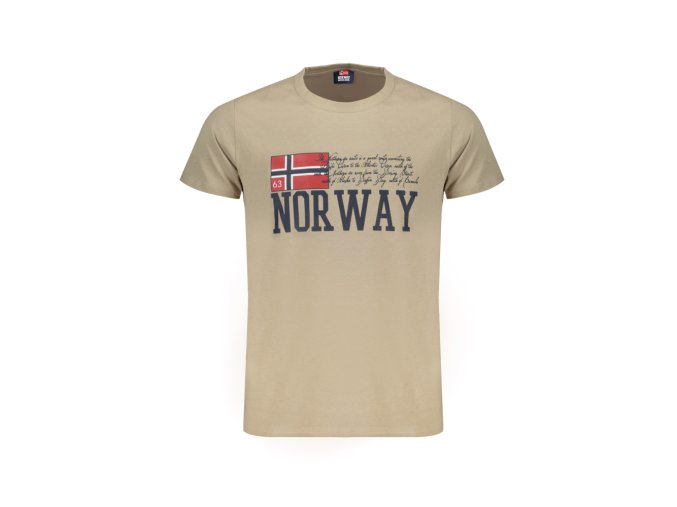 NORWAY 1963 Perfektné Pánske Tričko Krátky Rukáv Béžová (Veľkosť M, Farba Bežová)
