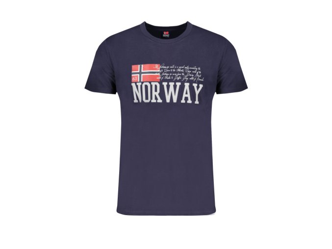 NORWAY 1963 Perfektné Pánske Tričko Krátky Rukáv Modrá (Veľkosť L, Farba modrá)