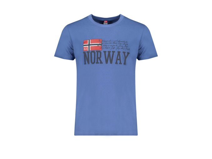 NORWAY 1963 Perfektné Pánske Tričko Krátky Rukáv Modrá (Veľkosť L, Farba modrá)