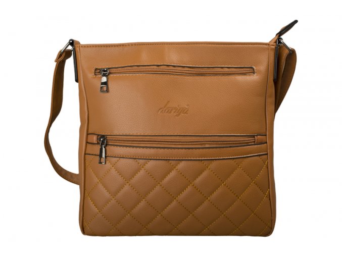 Dámska Taška cez rameno dariya® s prešívaným vzorom 27x27x10cm piesková (Farba Camel)