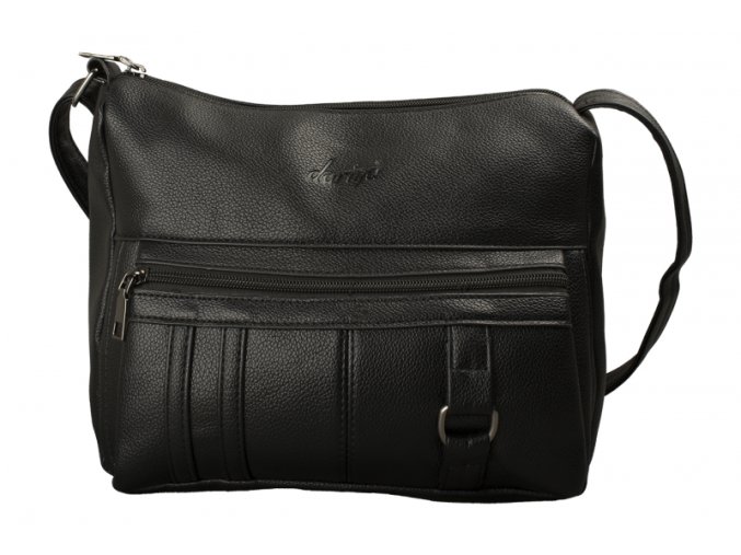 Malá Taška cez rameno s predným vreckom dariya® 25x21x16cm čierna (Farba čierna)