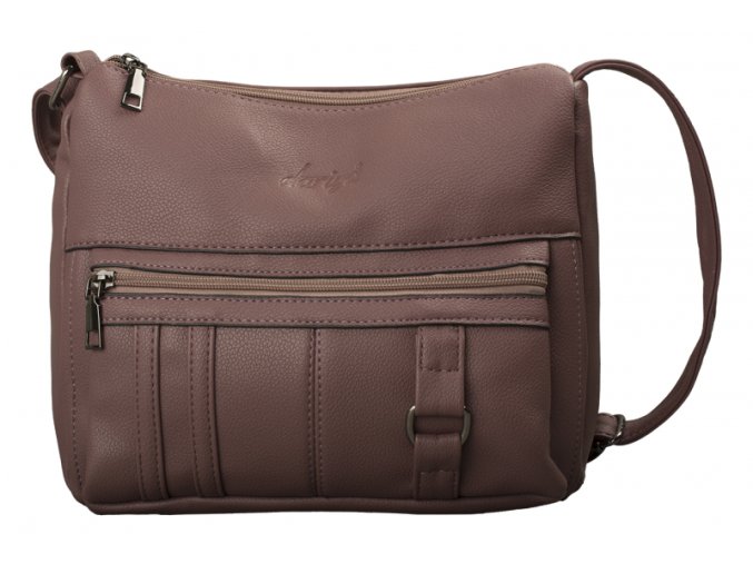 Malá Taška cez rameno s predným vreckom dariya® 25x21x16cm staro ružová (Farba Ružová)