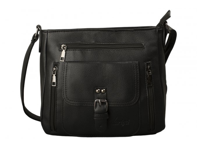 Dámska Taška cez rameno dariya® s predným vreckom a chlopňou 27x23x13cm čierna (Farba čierna)