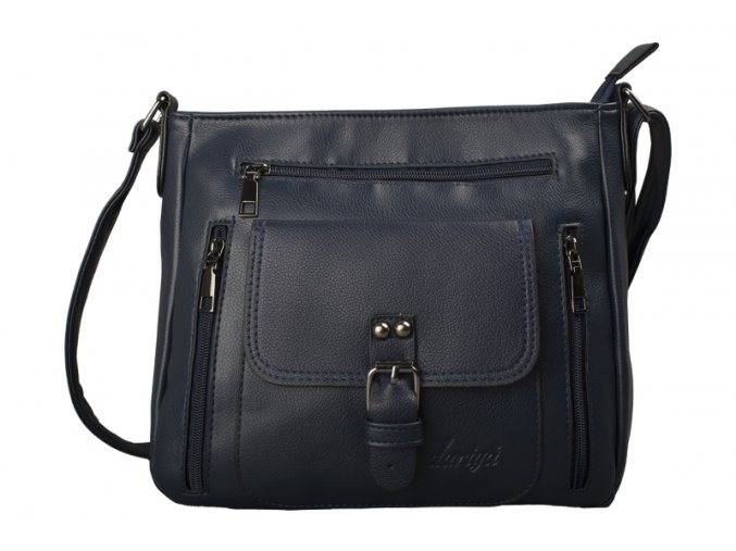 Dámska Taška cez rameno dariya® s predným vreckom a chlopňou 27x23x13cm tmavo modrá (Farba modrá)
