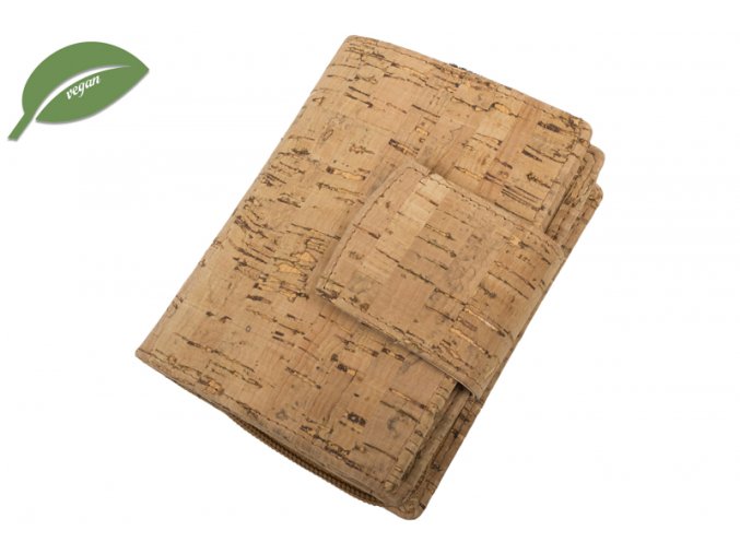 Dámska Peňaženka Vegánsky Korok dariya® Udržateľná 9,5x12cm hnedá (Farba Hnedá)