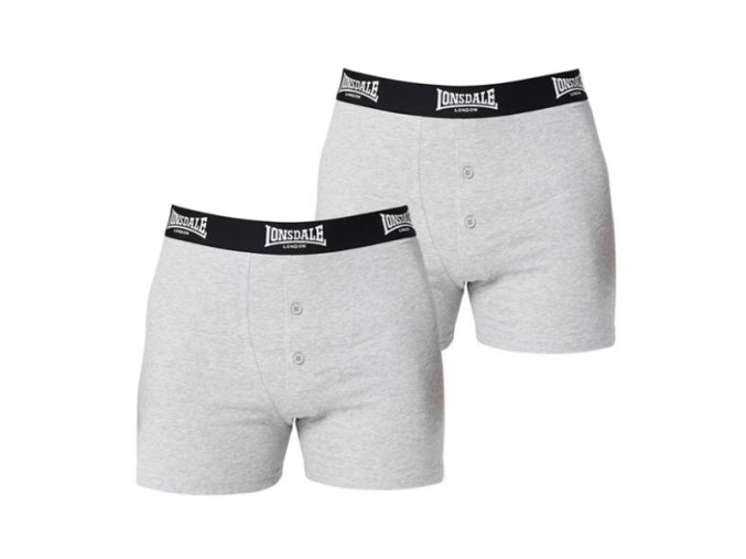 Prémiové Pánske Boxerky Lonsdale 2ks šedé (Veľkosť S, Farba Biela)