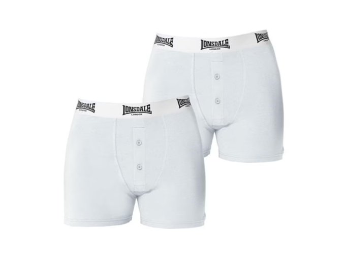 Prémiové Pánske Boxerky Lonsdale 2ks biele (Veľkosť L, Farba Biela)