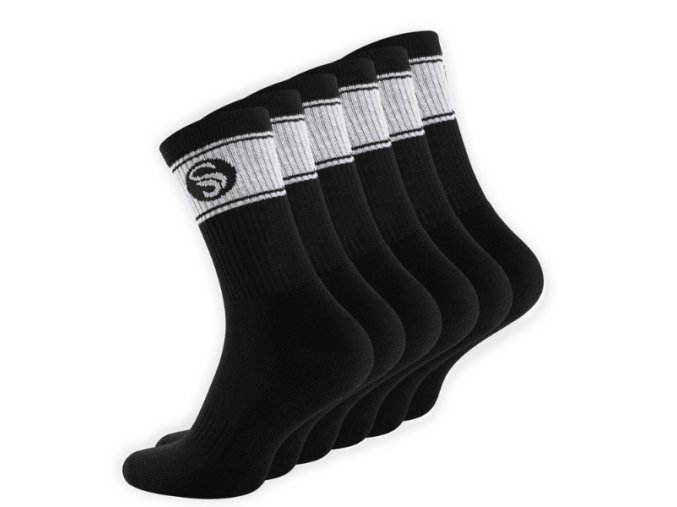 Stark Soul® Retro Look Crew Perfektné Pánske Retro Ponožky 3 páry čierne (Veľkosť 39 - 42, Farba čierna)