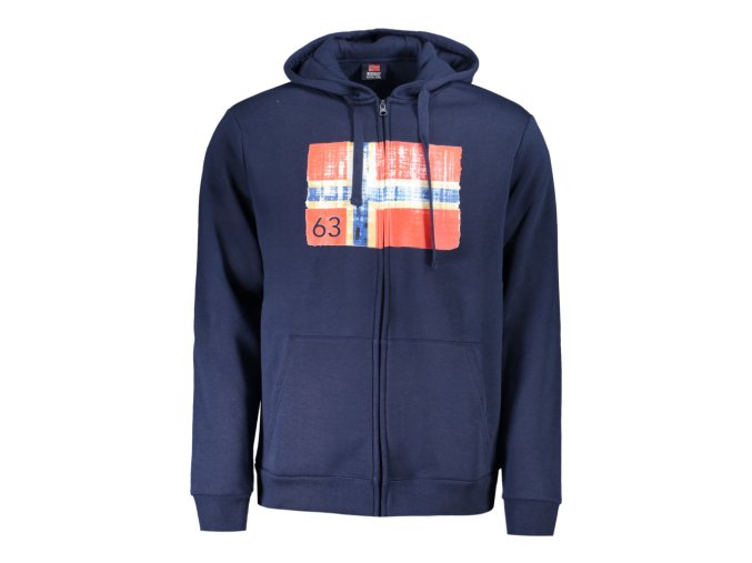 NORWAY 1963 Perfektná Pánska Mikina na zips Modrá (Veľkosť XL, Farba modrá)