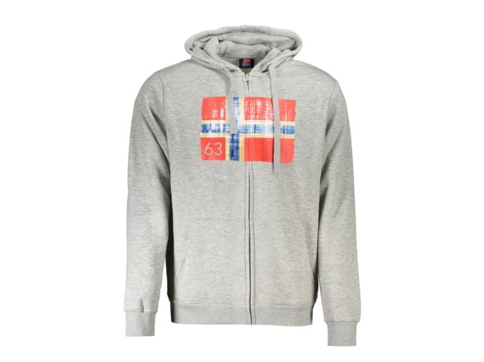 NORWAY 1963 Perfektná Pánska Mikina na zips Šedá (Veľkosť XL, Farba šedá)