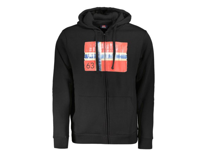 NORWAY 1963 Perfektná Pánska Mikina na zips Čierna (Veľkosť L, Farba čierna)