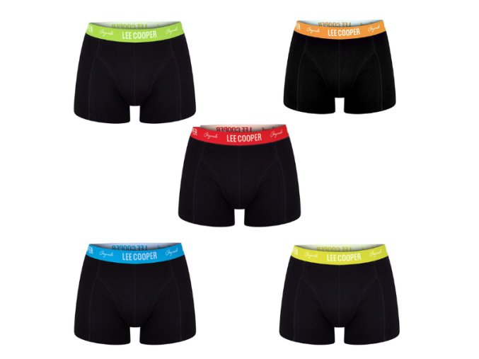 Prémiové Pánske Boxerky Balenie 5ks Lee Cooper čierne (Veľkosť M, Farba čierna)
