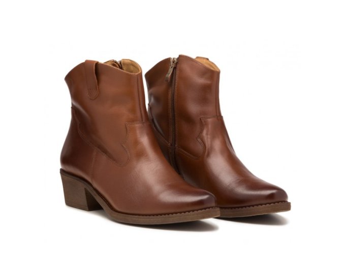 Dámske Kožené Kovbojské Čižmy Butdam KW-1 Hnedé (Veľkosť 36, Farba Hnedá)