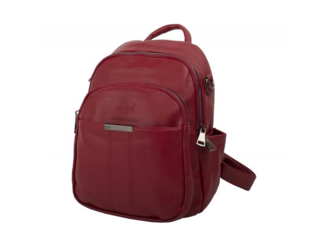 Noblesný Voľnočasový Batoh s kovovými zipsami dariya® unisex 29x25x19cm tmavo červený