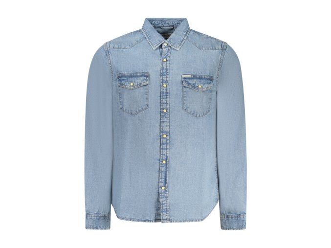 GUESS JEANS Štýlová Pánska Košeľa Svetlo modrá (Veľkosť M, Farba modrá)