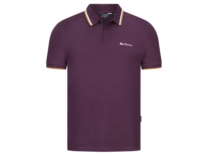 BEN SHERMAN BEN SHERMAN Pánska polokošeľa s dvojitou špičkou 0076270-PLUM
