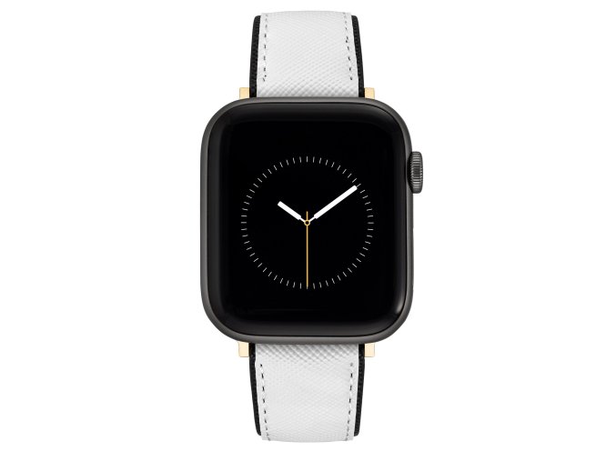 Remienok z vegánskej kože Nine West, biely a čierny, pre Apple Watch 42-45 mm