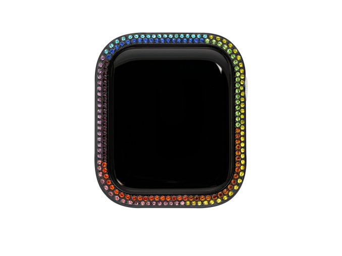 Puzdro Steve Madden pre Apple Watch strieborné s kryštálmi 44 mm