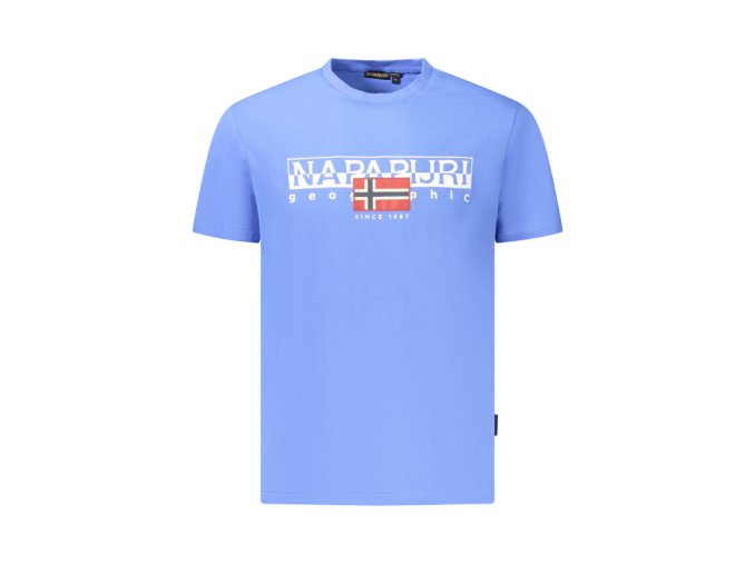 Napapijri Perfektné Pánske Tričko Krátky Rukáv Modrá (Veľkosť M, Farba modrá)
