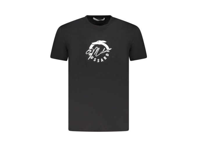 TRUSSARDI Perfektné Pánske Tričko Krátky Rukáv Čierna (Veľkosť S, Farba čierna)