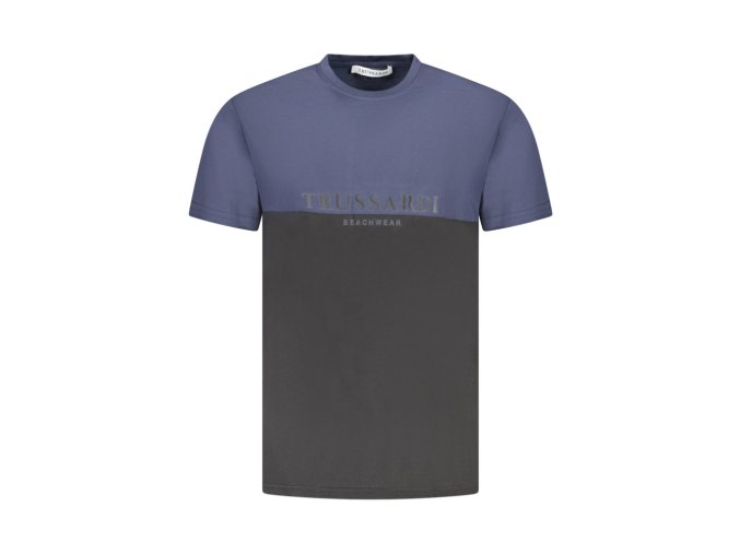 TRUSSARDI Perfektné Pánske Tričko Krátky Rukáv Modrá (Veľkosť S, Farba modrá)