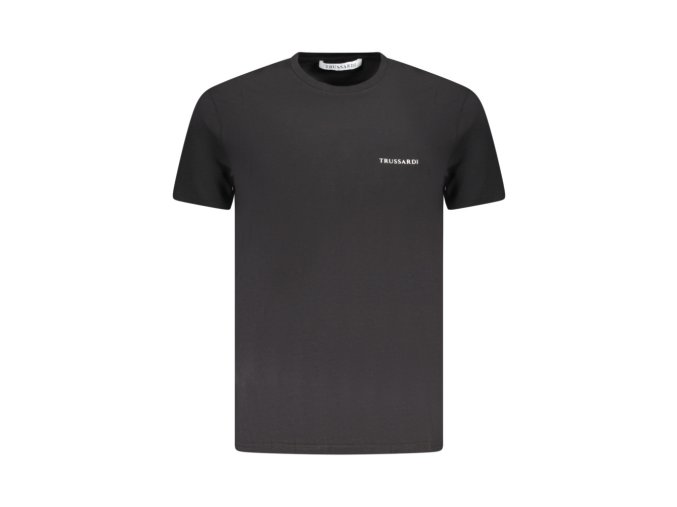 TRUSSARDI Perfektné Pánske Tričko Krátky Rukáv Čierna (Veľkosť S, Farba čierna)