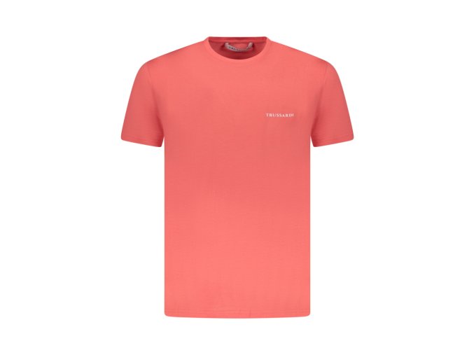 TRUSSARDI Perfektné Pánske Tričko Krátky Rukáv Ružová (Veľkosť S, Farba ružová)