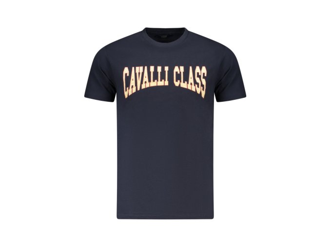 CAVALLI CLASS Perfektné Pánske Tričko Krátky Rukáv Modrá (Veľkosť M, Farba modrá)