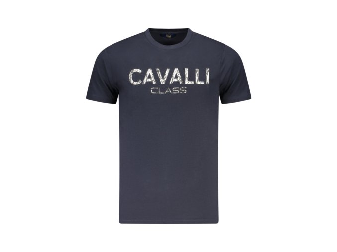 CAVALLI CLASS Perfektné Pánske Tričko Krátky Rukáv Modrá (Veľkosť M, Farba modrá)