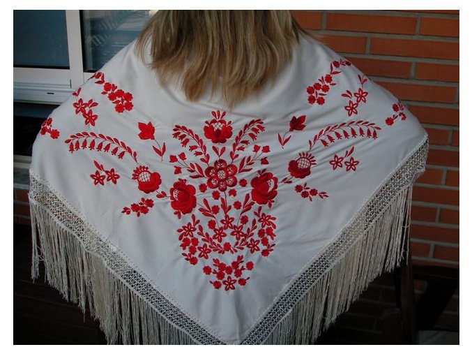 SHAWL FLAMENCO WOMAN PGBL42 (140 CM )