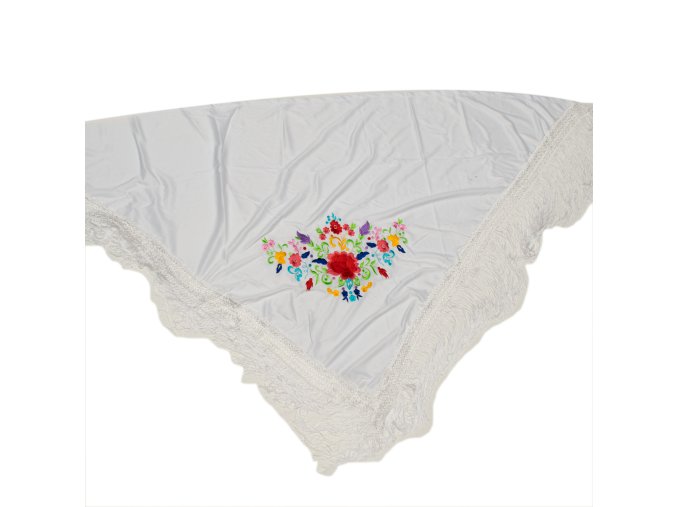 SHAWL FLAMENCO WOMAN PGNBLNC (140 CM )