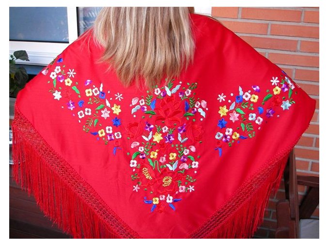 SHAWL FLAMENCO WOMAN PGRR40 (140 CM )